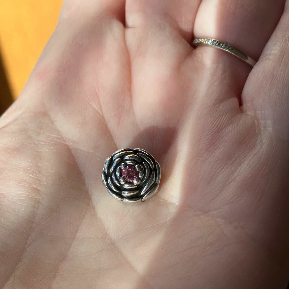 Pandora Blooming Rose Charm with Pink CZ